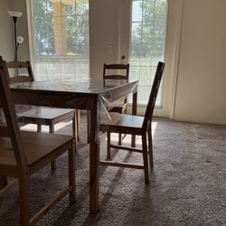 Wooden Kitchen Table With 4 Chairs For Sale 