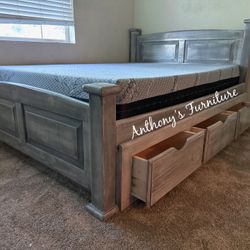 New Queen Bed With Memory Foam And Storage