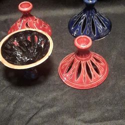 Vintage Candle Holders Set 4pc 