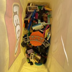 Multiple Bags Of Lego, Multiple Baseplates, Green Chest