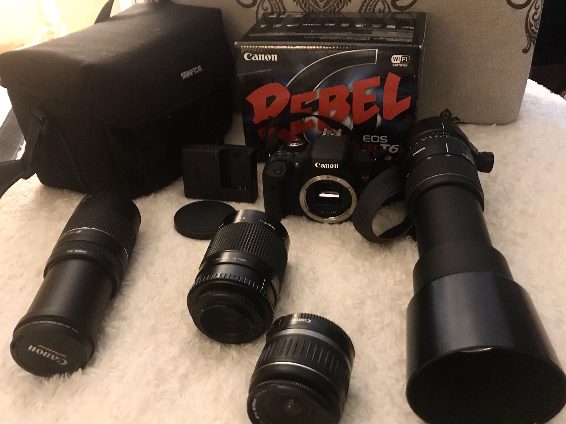 Canon Rebel’d T6i whit lenses excellent conditions