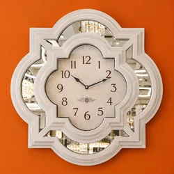 Decorative Quatrefoil Wall Clock with Mirror Accents