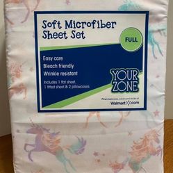 Your Zone Unicorn Soft Microfiber Full Size Sheet Set 