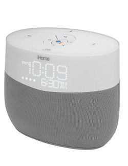 iHome Google Assistant Built-in Chromecast Smart Home Alarm Clock with Wi-Fi Multiroom Audio Bluetooth Speaker System for Streaming Music