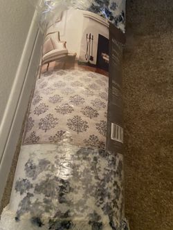 allen + roth Paula 8 x 10 Blue Indoor Geometric Mid-Century Modern Area Rug