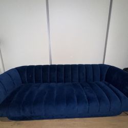 Wayfair Velvet Tufted Dark Blue Sofa
