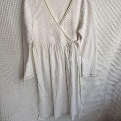 Ci Dessous Pajama Dress Size XXS ivory color gold three side tie