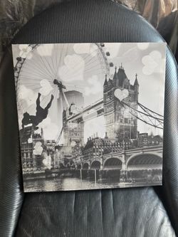London Skyline Black and White Canvas Print