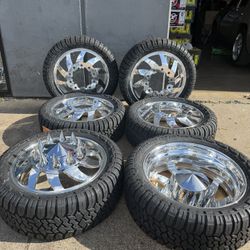 24” Polish Rims Tire Wheels For Dually Txt For Prices