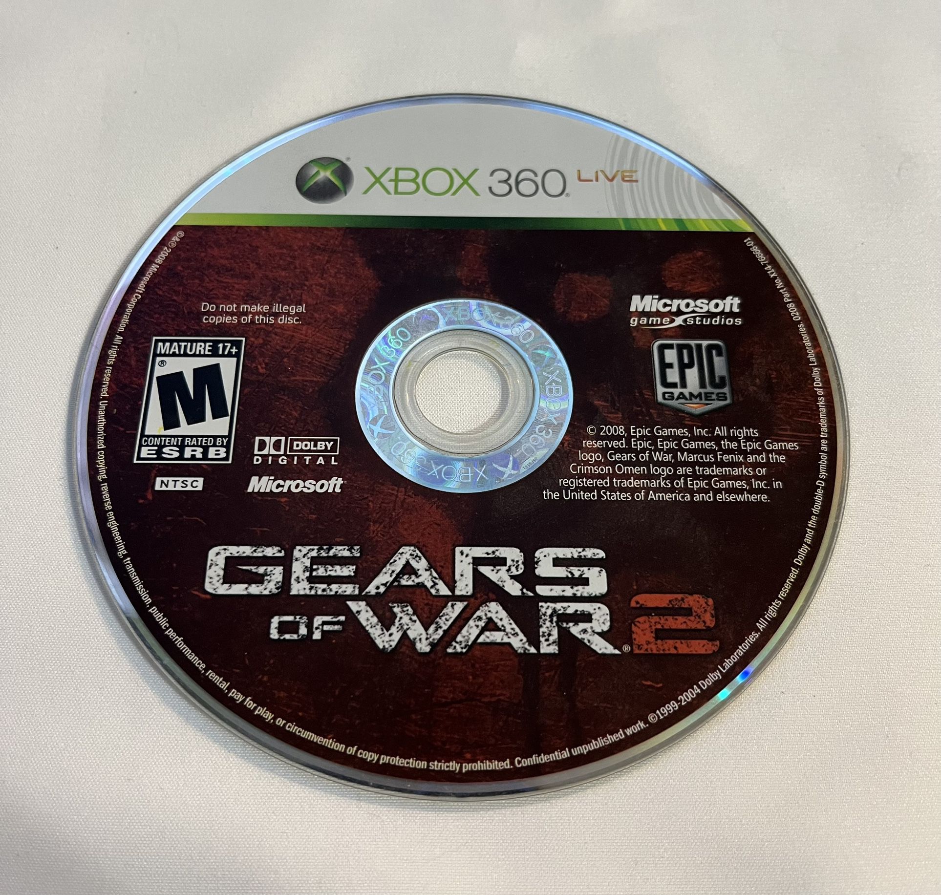 Gears of War 2 - Xbox 360 Game Disc Only Tested