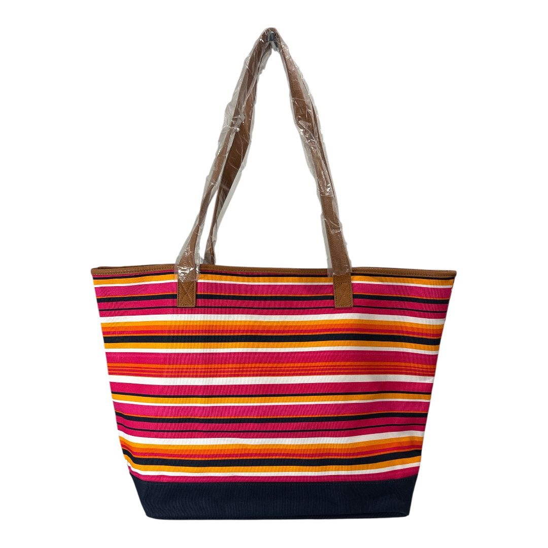 NWT Thirty-One 31 Lakeside Tote Pinstripe Punch Beach Bag Stripes Pool Vacation
