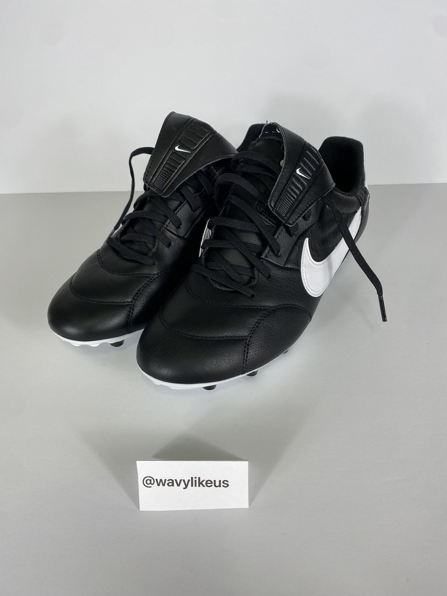 NIKE Premier 3 FG Soccer Cleats Black Leather Mens Size 8 [AT5889-010]