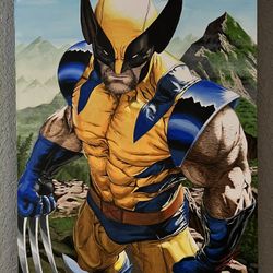 Acrylic Hand Painted Wolverine canvas 