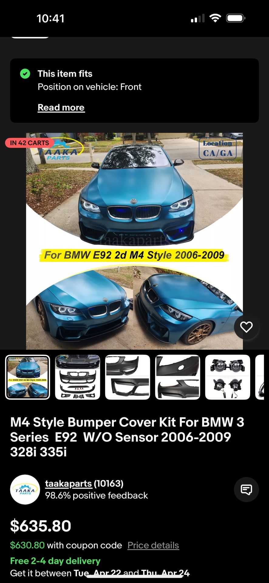 M4 / M3 Style Bumper For BMW 3 Series E92 328i 335i