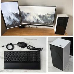 NZXT H1 Mini Gaming PC With LG & Lenovo Monitor, Razor Keyboard, Logitech Mouse Bundle Computadora