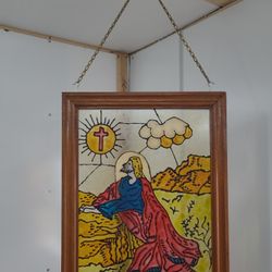 Hanging Stained Glass Art Of Jesus 