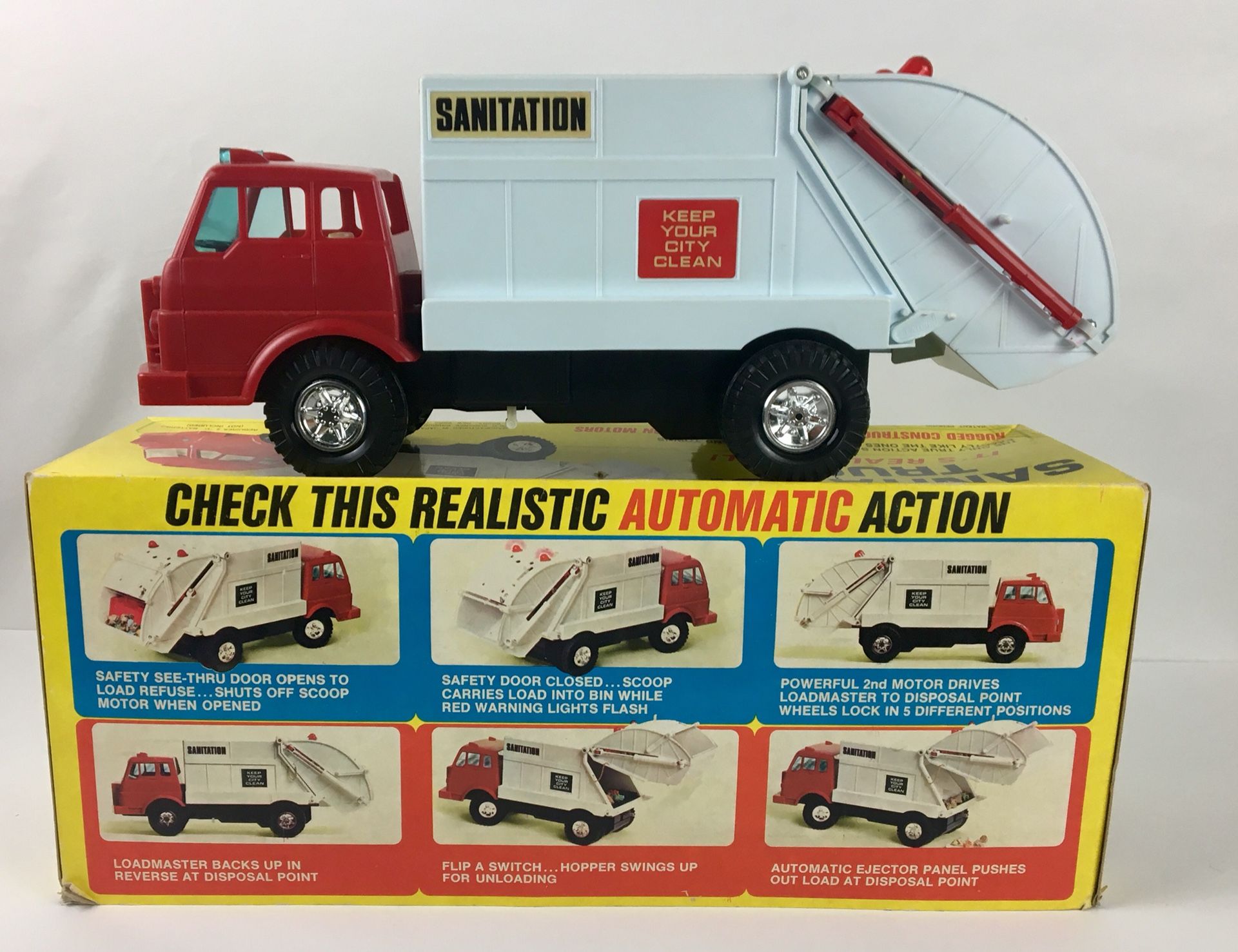 Vintage Japan 1960 Load Master Sanitation Garbage Trash Truck Child Guidance NIB