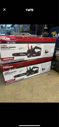 Hyper Tough 20V 4.0Ah Battery Powered 12in Brushless Chainsaw,