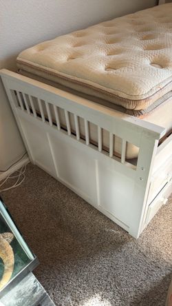 Twin bed with mattress, comfortable