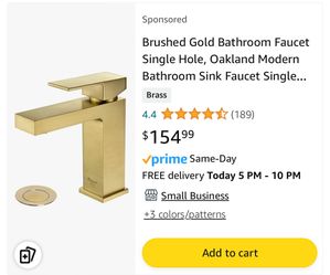 Brass Brushed Gold Bathroom Faucet Single Hole,Modern Bathroom Sink Faucet
