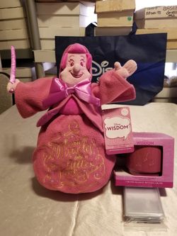 Disney store Collectible  fairy godmother Wisdom Mug with fairy godmother plush,
Only Have 1 Available of each 
Wisdom mug with fairy godmother $65
