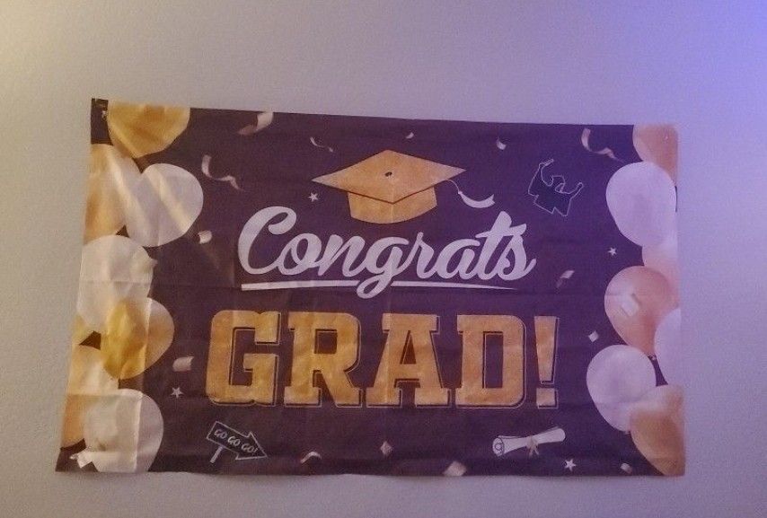 Purple And Gold Graduation Decoration And Thank You Cards