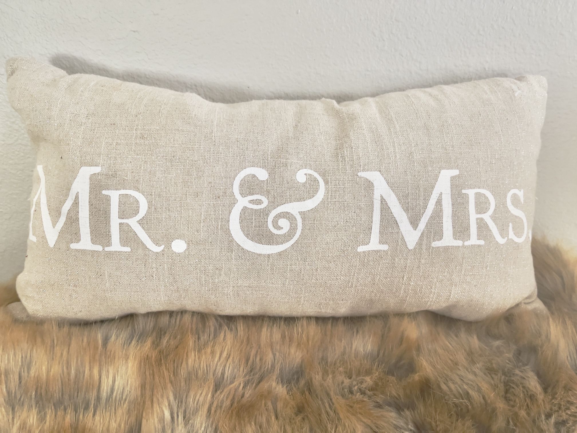 Mr & Mrs. Wide Decor Pillow