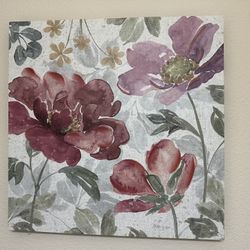 24x24 Floral Canvas Wrapped Art by Beth Grove 