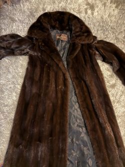 Vintage Full Length Brown Mink Fur Coat