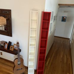 Two 80”T & Slim Bookcases(Guitar Not Included) Both For $40