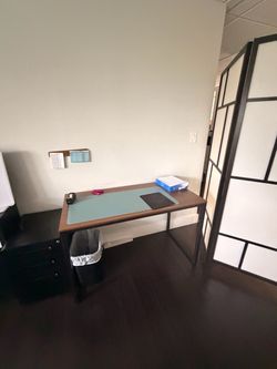 Wood and Metal Office Desk