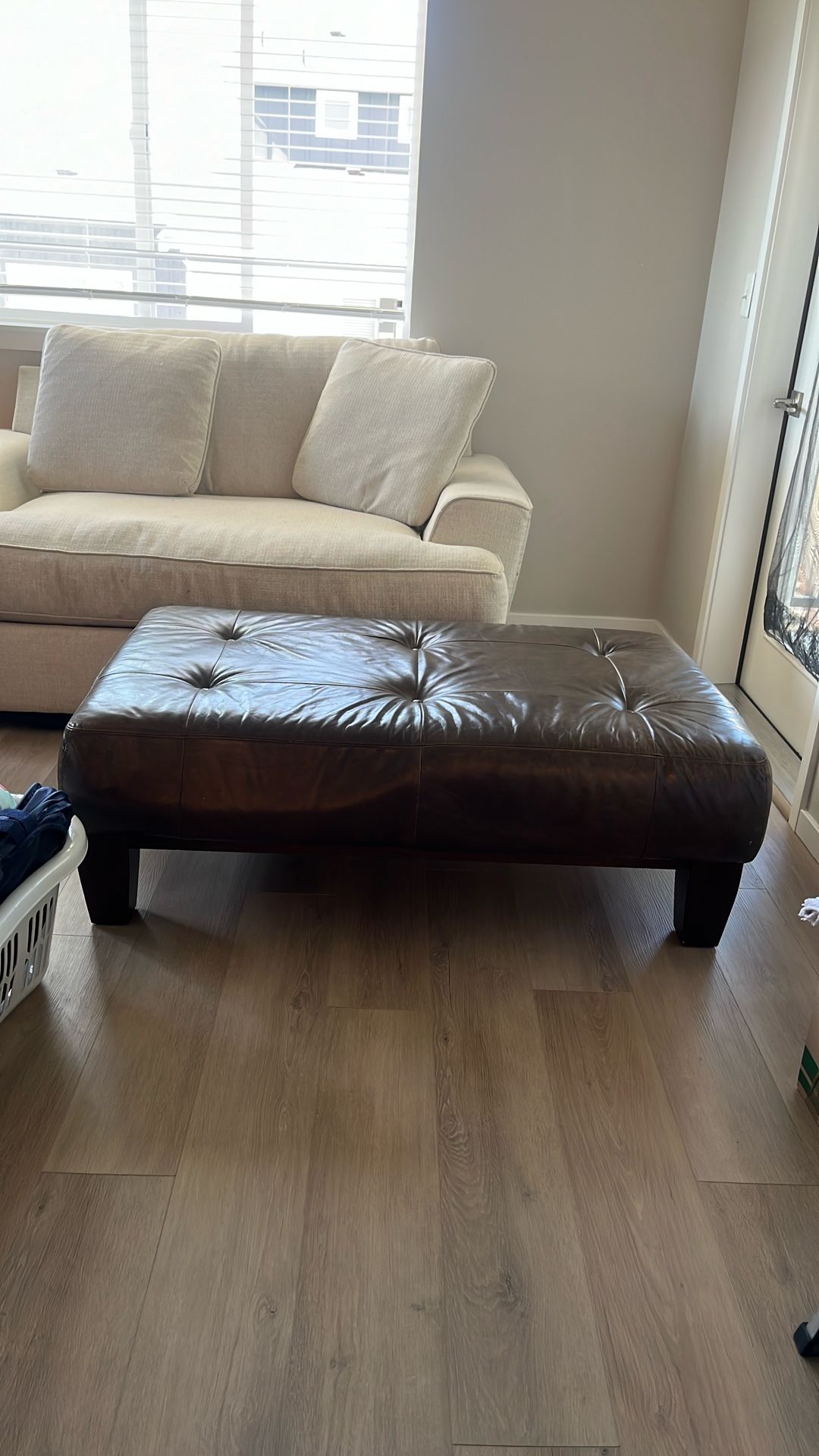 Leather ottoman
