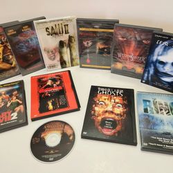 Horror Movies Lot of 12 DVDS (1 is Dbl Feature)