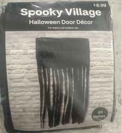 New Halloween Decor Black Door Curtain