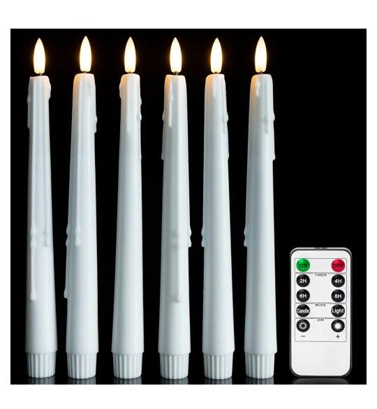 24 Realistic Flickering LED Candles With Wax Outer
