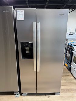 Whirlpool ADA 21.4 Cu. Ft. Side-by-Side Refrigerator 33-Inch Wide in Fingerprint Resistant Stainless Steel - WRS321SDHZ