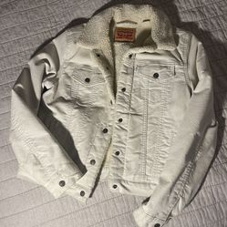 Levi’s Corduroy Off White Sherpa Trucker Jacket