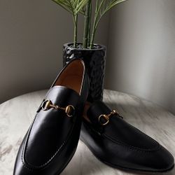 Gucci Mens Jordaan Leather Loafers 