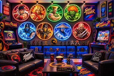 Street Fighter & Mortal Kombat led signs