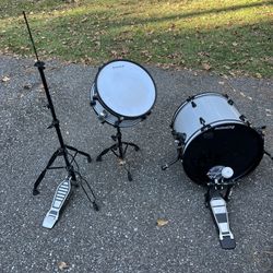 Drum Set Adult Size. Metal Flake White