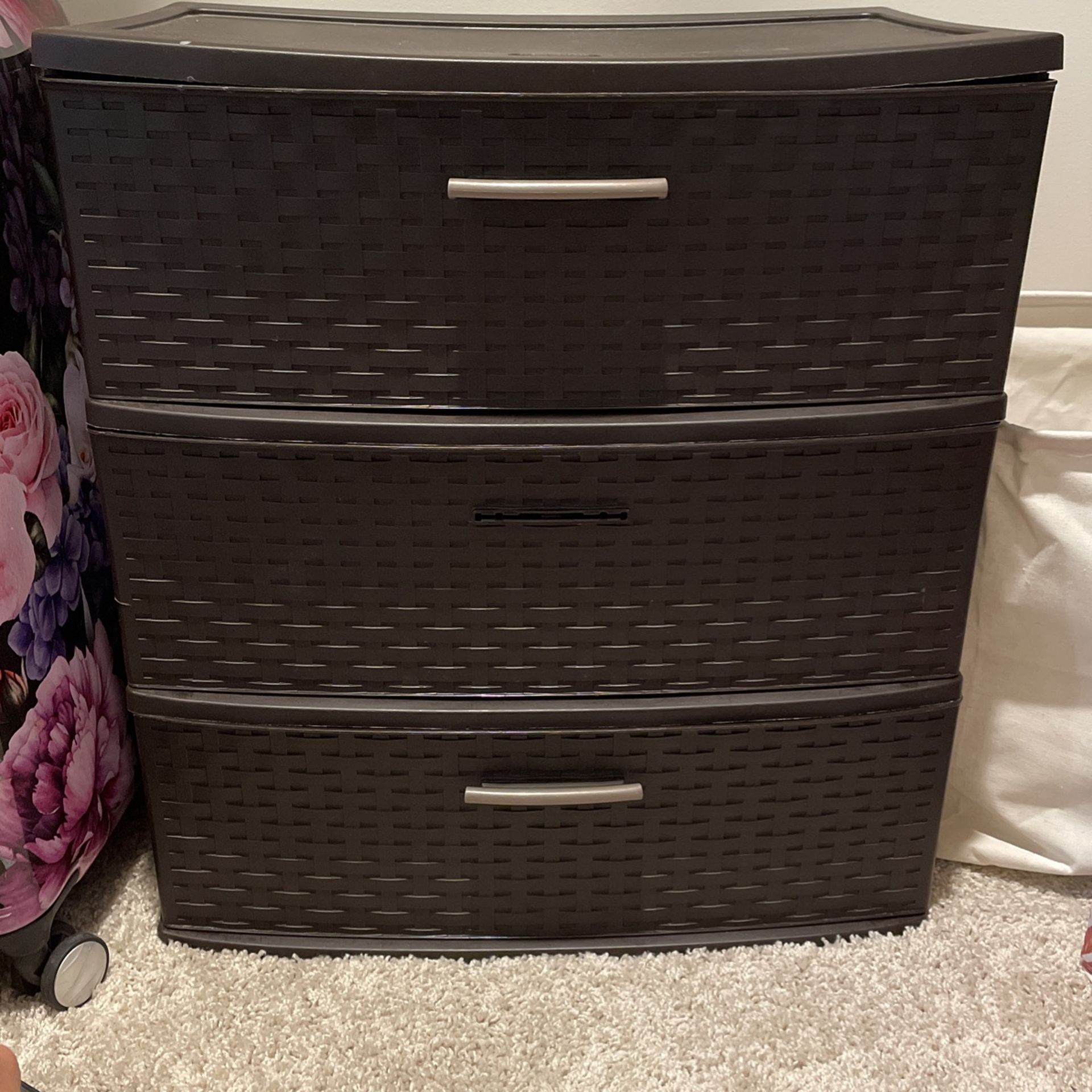 Sterilite Dark Brown 3-Drawer Plastic Dresser