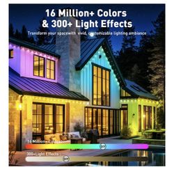 YIBULAYIN 400FT Permanent Outdoor Lights Waterproof, Smart RGB Eaves Lights with App/Remote Control, DIY Scene Modes, LED Outdoor Lighting 