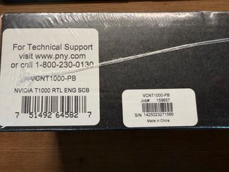 PNY NVIDIA T1000 4GB GDDR6 Graphics Card - NEW SEALED, 4x mini-DisplayPort