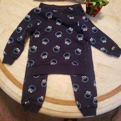 H&M Classic Seaseme Street Cookie Monster 🍪 Boys Jogger Set 