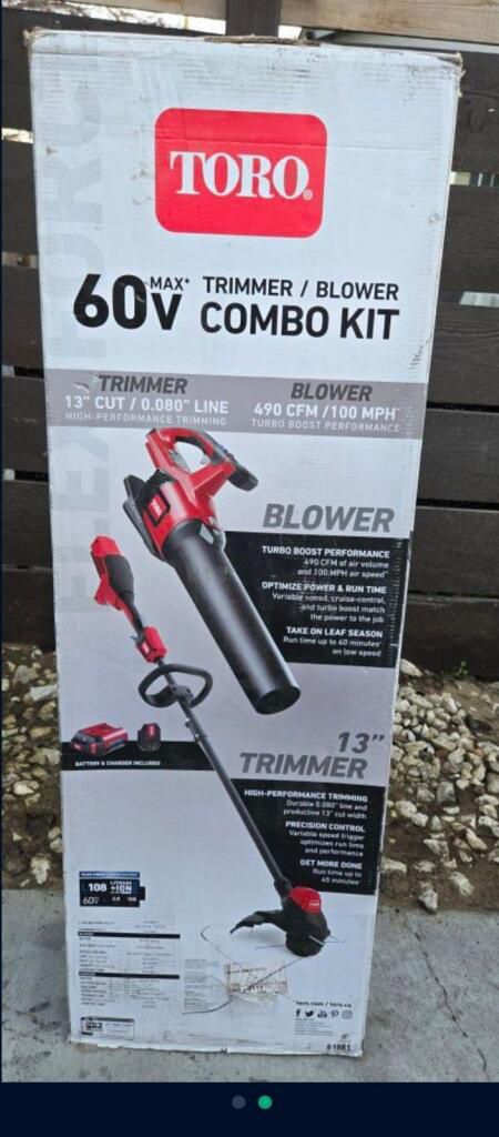 BRAND NEW ‼️ Toro Flex Force, 60 V Max Cordless Battery, String Trimmer And Leaf Blower Combo Kit