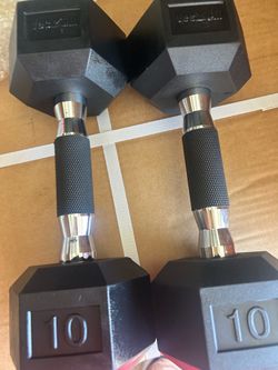 New pair of 10 pounders dumbbells