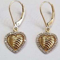 Earrings 14kt Yellow Gold With Diamonds 