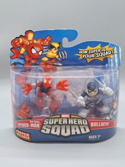 2007 Marvel Hasbro Super Hero Squad Spiderman & Bullseye 2.5"