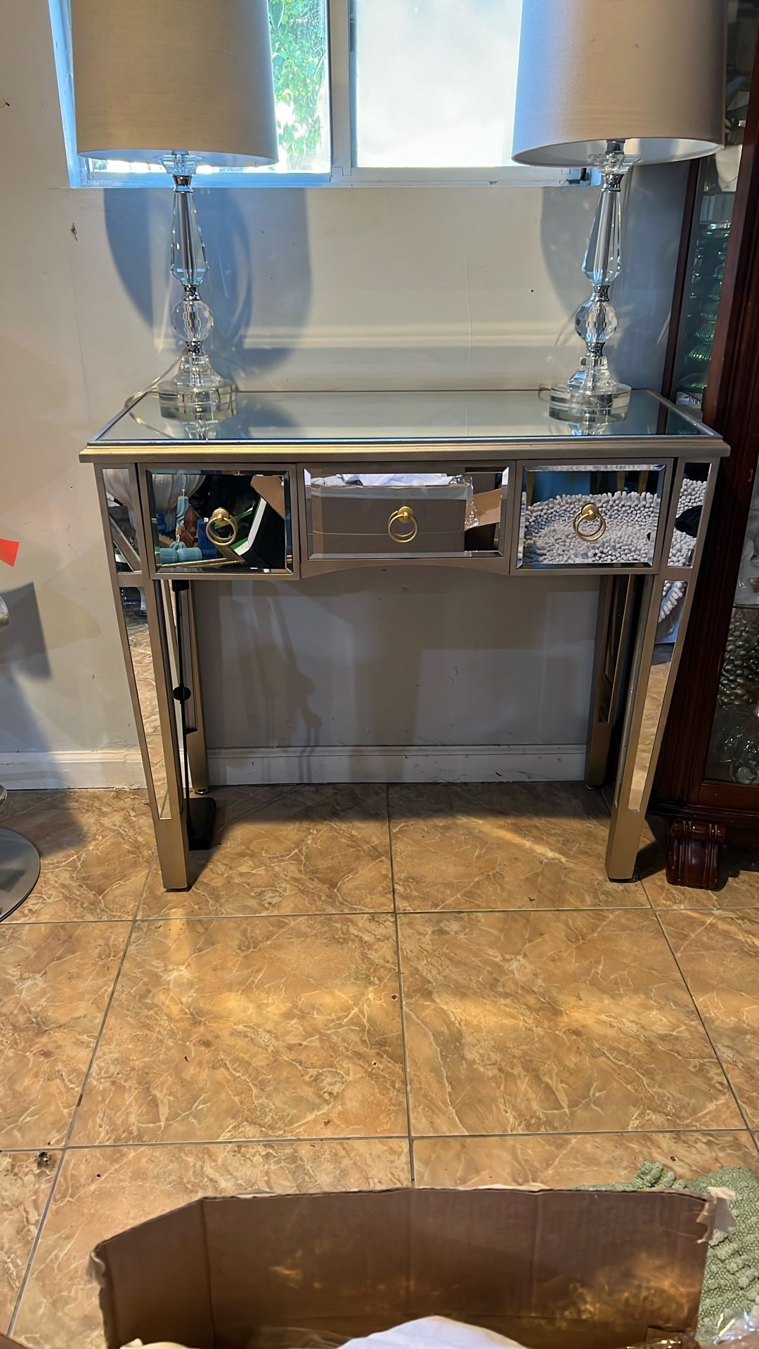 Mirrored Vanity / Accent Table – 36x16x32.5