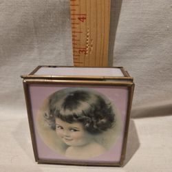 VTG 1992 Brass & Glass Mirrored Trinket Box By Balliol Corp, Hand Crafted 